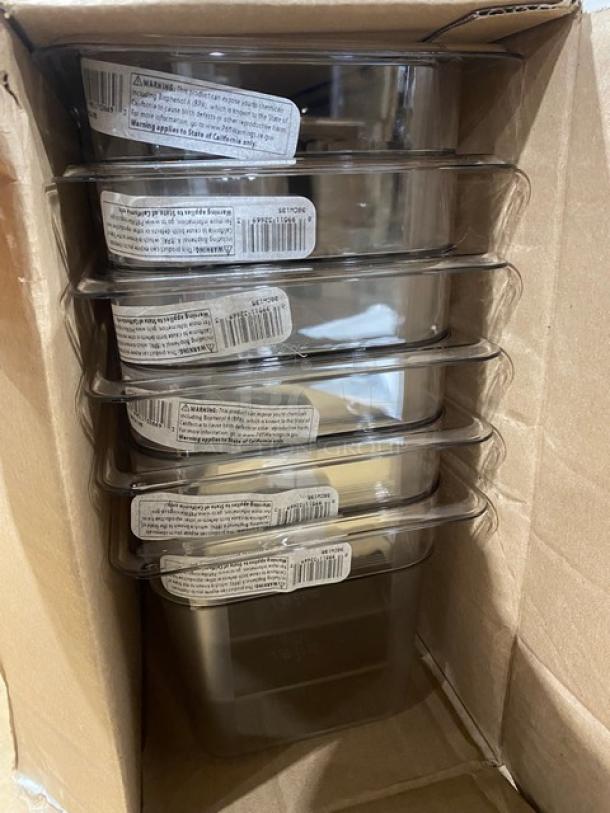 BRAND NEW! Cambro Camwear Series Commercial Clear Polycarbonate 1/3 Size 6" Deep Food Pans! Model: 36CW135! - Image 4 of 7