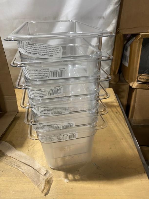 BRAND NEW! Cambro Camwear Series Commercial Clear Polycarbonate 1/3 Size 6" Deep Food Pans! Model: 36CW135! - Image 6 of 7