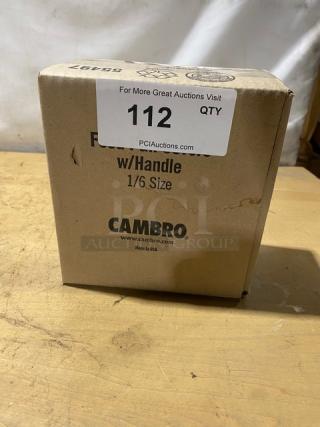 BRAND NEW! Cambro Camwear Series Commercial Clear Polycarbonate 1/6 Size Handled Food Pan Covers! Model: 60CWCH135!