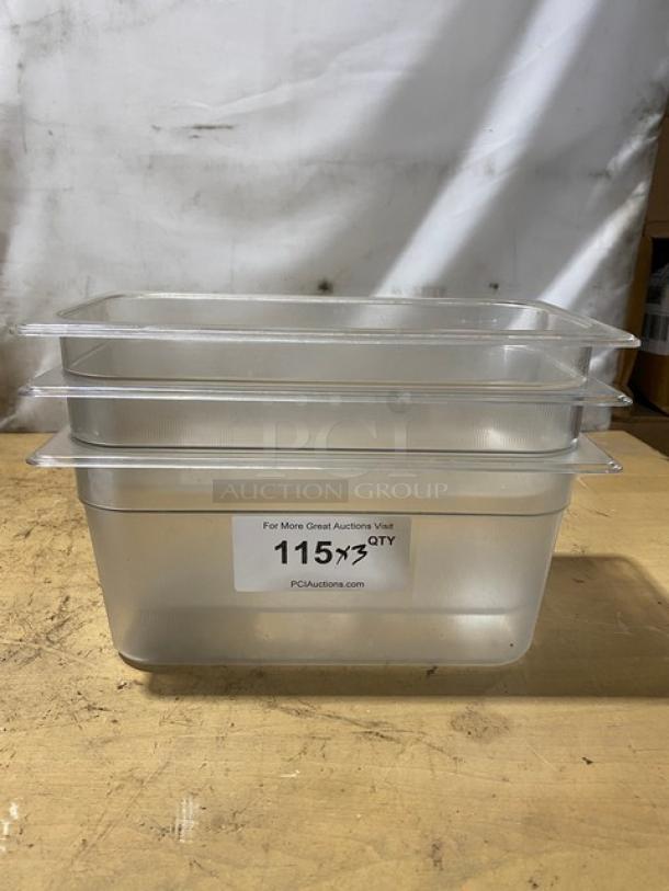 Commercial Clear Polycarbonate Food Pans! 3X Your Bid! - Image 1 of 8