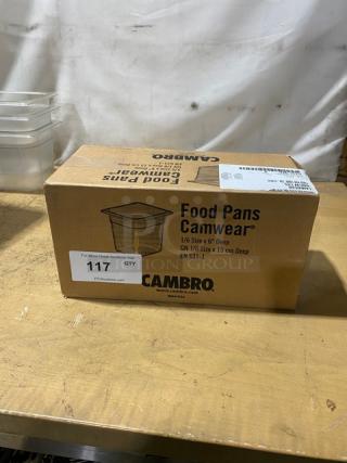 BRAND NEW! Cambro Camwear Series Commercial Clear Polycarbonate 1/6 Size 6" Deep Food Pans! Model: 66CW135!