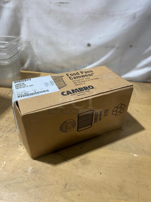 BRAND NEW! Cambro Camwear Series Commercial Clear Polycarbonate 1/6 Size 6" Deep Food Pans! Model: 66CW135! - Image 3 of 4