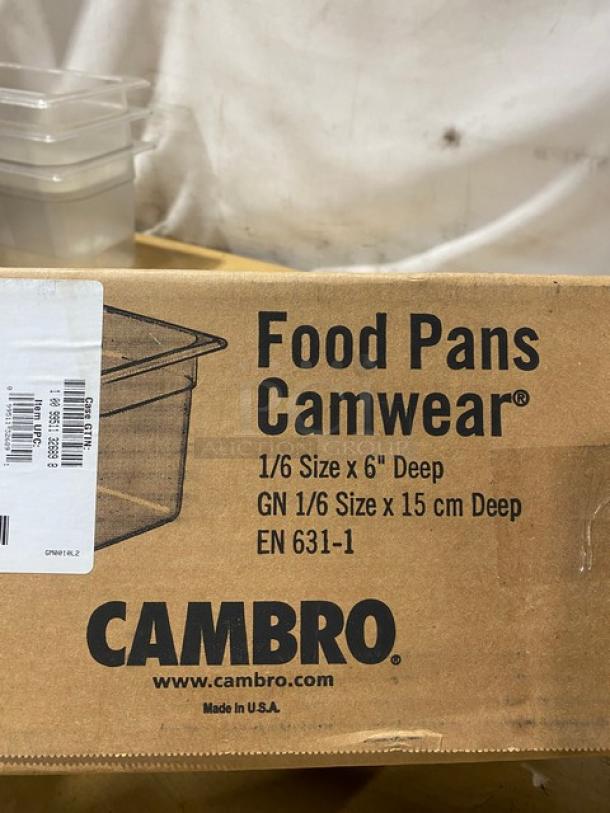 BRAND NEW! Cambro Camwear Series Commercial Clear Polycarbonate 1/6 Size 6" Deep Food Pans! Model: 66CW135! - Image 4 of 4