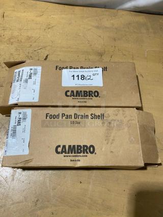 BRAND NEW! Cambro Commercial Amber 1/3 Size H-Pan Drain Shelf! Model: 30HPD150! 2X Your Bid!