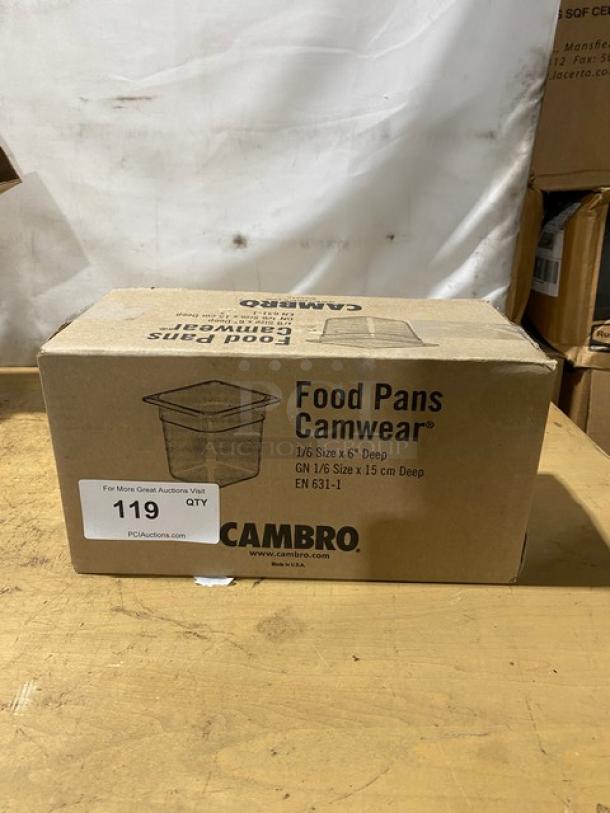 BRAND NEW! Cambro Camwear Series Commercial Clear Polycarbonate 1/6 Size 6" Deep Food Pans! Model: 66CWTRI135! - Image 1 of 4