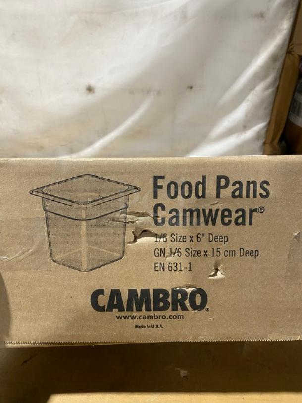 BRAND NEW! Cambro Camwear Series Commercial Clear Polycarbonate 1/6 Size 6" Deep Food Pans! Model: 66CWTRI135! - Image 4 of 4