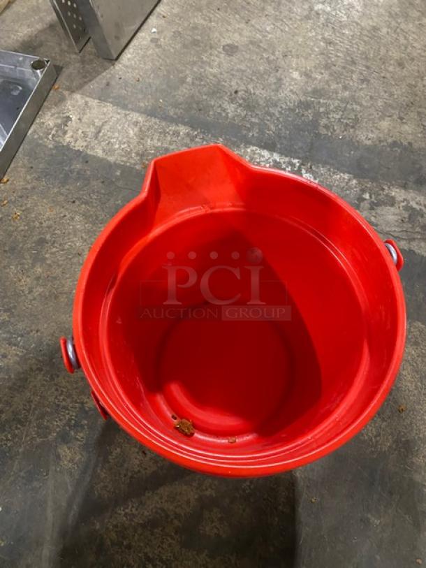 Commercial Red Sanitizer Style Pail Buckets! With Comfort Grip Handle! 2X Your Bid! - Image 4 of 8
