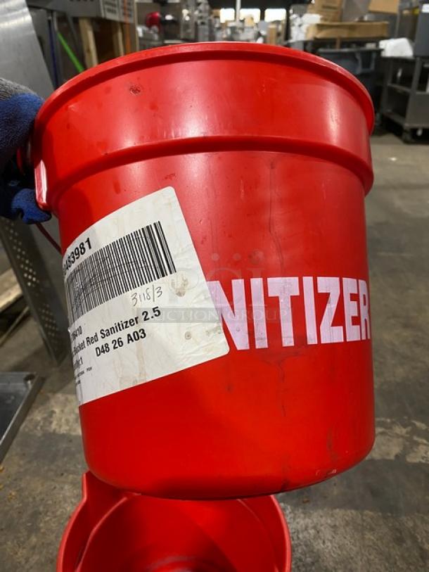 Commercial Red Sanitizer Style Pail Buckets! With Comfort Grip Handle! 2X Your Bid! - Image 5 of 8