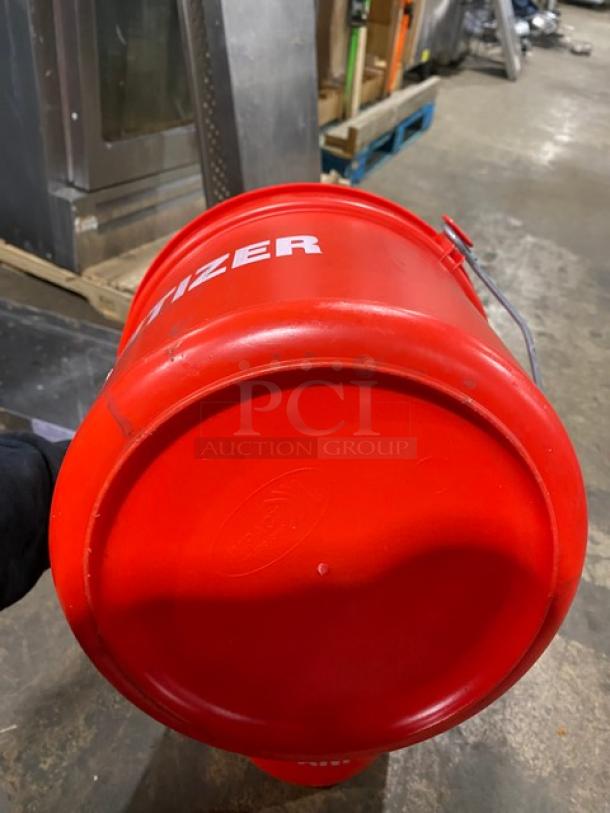 Commercial Red Sanitizer Style Pail Buckets! With Comfort Grip Handle! 2X Your Bid! - Image 6 of 8