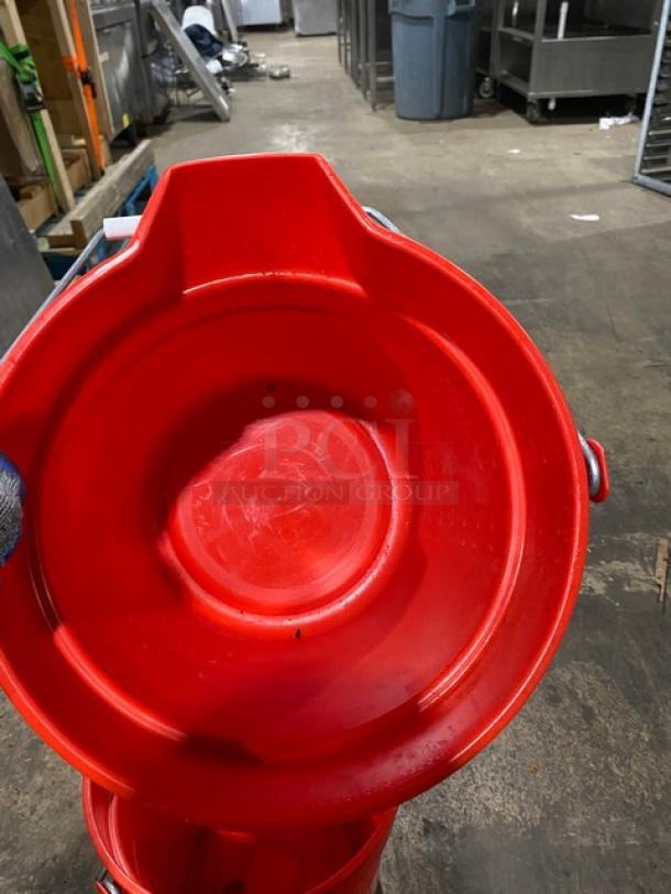 Commercial Red Sanitizer Style Pail Buckets! With Comfort Grip Handle! 2X Your Bid! - Image 7 of 8