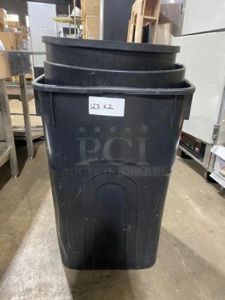 Commercial Gray Heavy Duty Trash/Waste Containers! 2X Your Bid!