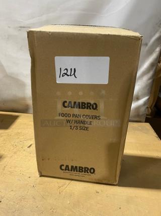 BRAND NEW! Cambro Commercial Clear Polycarbonate 1/3 Size Handled Food Pan Covers! Model: 30CWCHTRI135!