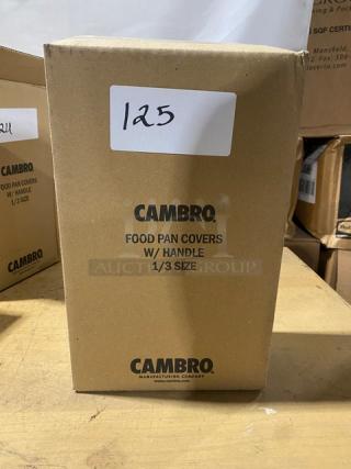 BRAND NEW! Cambro Commercial Clear Polycarbonate 1/3 Size Handled Food Pan Covers! Model: 30CWCHTRI135!