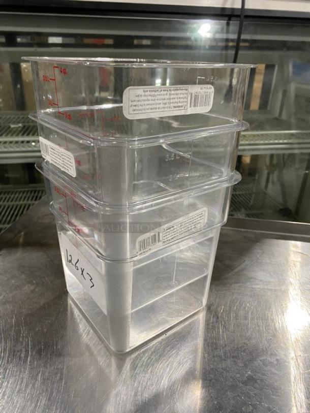 NEW! Cambro Commercial Clear Polycarbonate 4 Qt. Food Container! Model: 4SFSCW135! 3X Your Bid! - Image 2 of 8