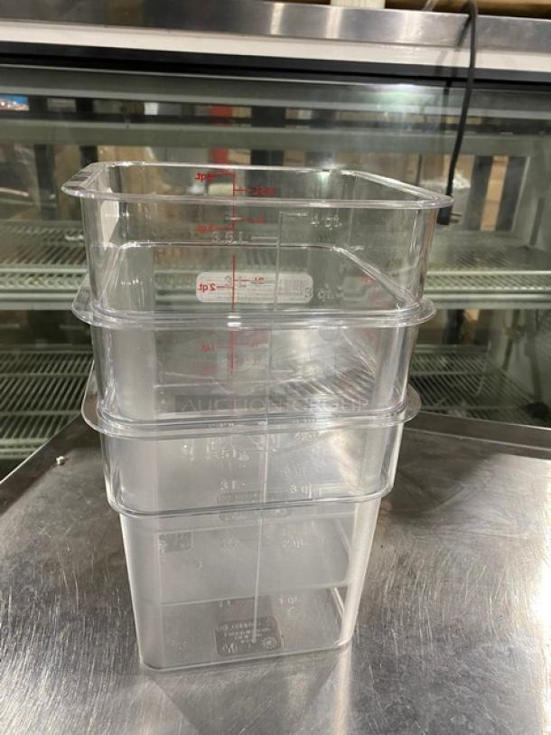 NEW! Cambro Commercial Clear Polycarbonate 4 Qt. Food Container! Model: 4SFSCW135! 3X Your Bid! - Image 3 of 8