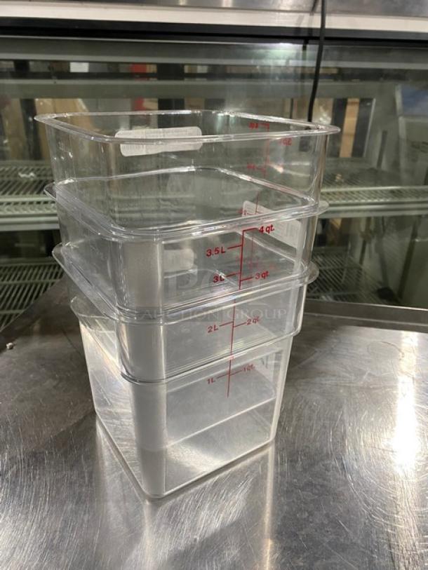 NEW! Cambro Commercial Clear Polycarbonate 4 Qt. Food Container! Model: 4SFSCW135! 3X Your Bid! - Image 4 of 8