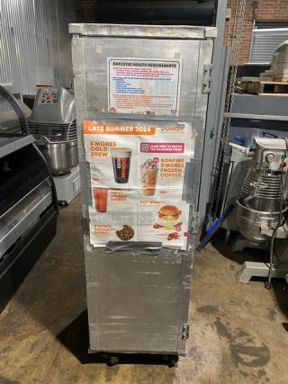 Dunkin Donuts Style Commercial 40-Pan End-Load Mobile Enclosed Bun/Sheet Pan Holding & Transport Rack! On Casters!