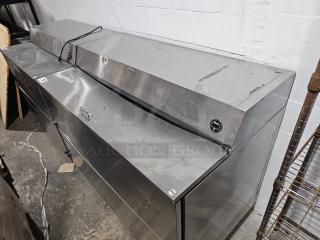 HUGE True Beverage Cooler w/ Fold-Out side and top lids! On Casters!