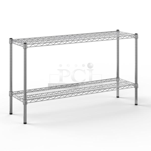 BRAND NEW SCRATCH & DENT! BULK 14" x 48" 2 Tier Wire Shelving! - Image 1 of 4