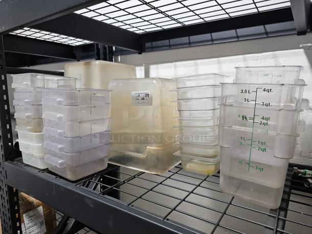 HUGE LOT! Cambro Style Clear Plastic Measured Containers! - Image 2 of 3