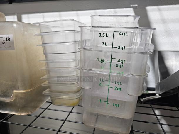 HUGE LOT! Cambro Style Clear Plastic Measured Containers! - Image 3 of 3
