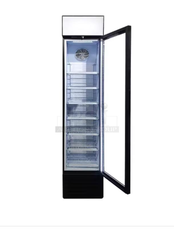 BRAND NEW SCRATCH & DENT! IN THE BOX! GDN-5 16 9/16" Black Swing Glass Door Merchandiser Refrigerator w/ LED Lighting! 115V - Image 2 of 2
