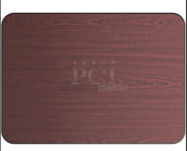 BRAND NEW SCRATCH & DENT! 30" x 42" Laminated Rectangular Table Top Reversible Cherry / Black! TOP ONLY! - Image 2 of 3
