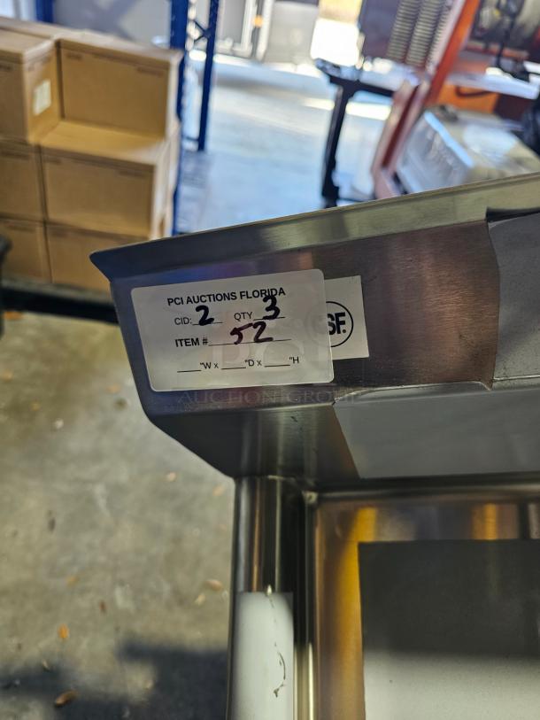 HUGE BRAND NEW SCRATCH & DENT! L 3 Bay Sink! Stainless Steel! 3 TOTAL! - Image 2 of 2