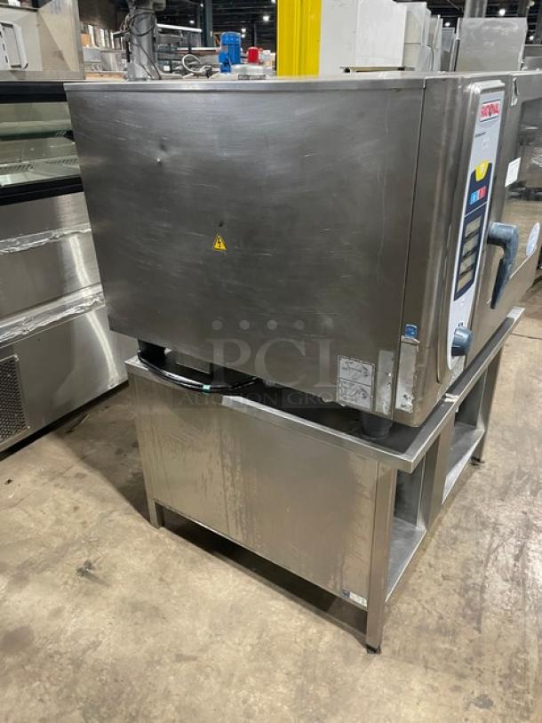 Rational Commercial Stainless Steel Electric Powered SelfCooking Center Combi Oven! With Wire Oven Racks! With 2 Section Pan-Holding Equipment Stand/Base! 208V! On Legs! - Image 2 of 9