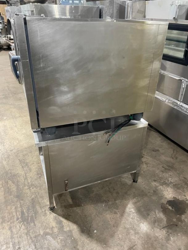 Rational Commercial Stainless Steel Electric Powered SelfCooking Center Combi Oven! With Wire Oven Racks! With 2 Section Pan-Holding Equipment Stand/Base! 208V! On Legs! - Image 3 of 9