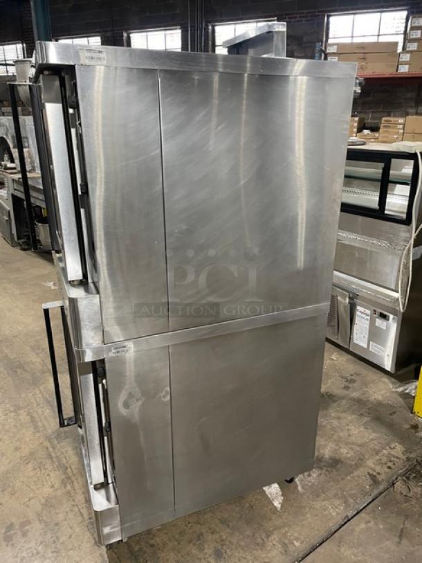 Blodgett Commercial Stainless Steel Natural Gas Powered Double Stacked Convection Oven! With Wire Oven Racks! SN: 081914RA110T! On Casters! 2X Your Bid Makes One Unit! - Image 2 of 9