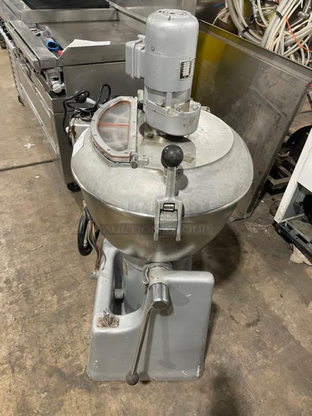 Hobart Commercial Heavy Duty Electric Powered Vertical Chopper/Cutter/Mincer/Mixer! With Stainless Steel Tilting Bowl! With Cover! Model: VCM-40E SN: U1841! 220V 3 Phase! - Image 2 of 9