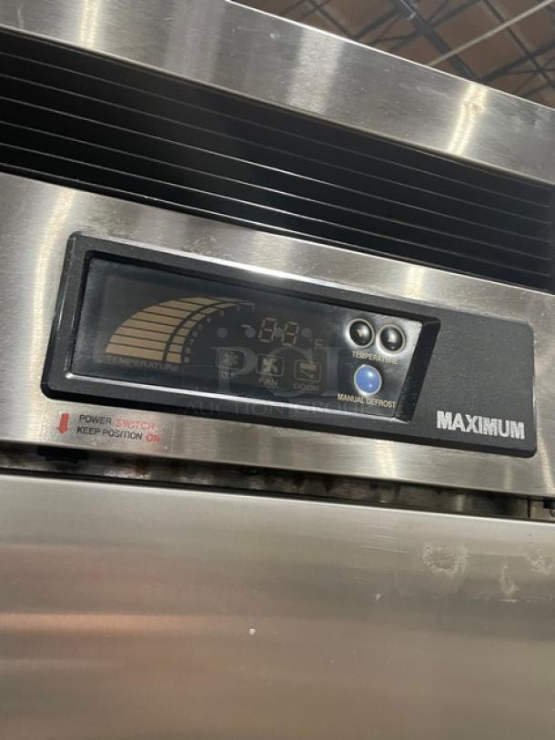 Turbo Air Maximum Series Commercial Stainless Steel Solid 2 Door Reach In Freezer! Energy Star Certified! With Poly Coated Wire Racks! Model: MSF-49NM SN: NF49308075! 110-120V 1 Phase! On Casters! - Image 8 of 9
