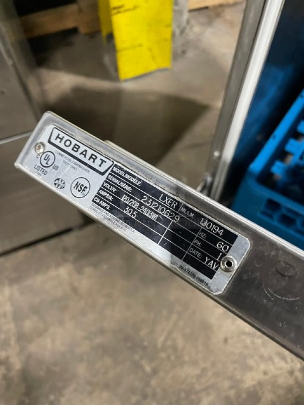 Hobart! New Body Style! Advansys Series Commercial Stainless Steel Electric Powered High Temperature Undercounter Dishwasher! With Full Size Peg Rack! Model: LXER SN: 231215981! 120/208-240V 1 Phase! - Image 7 of 9