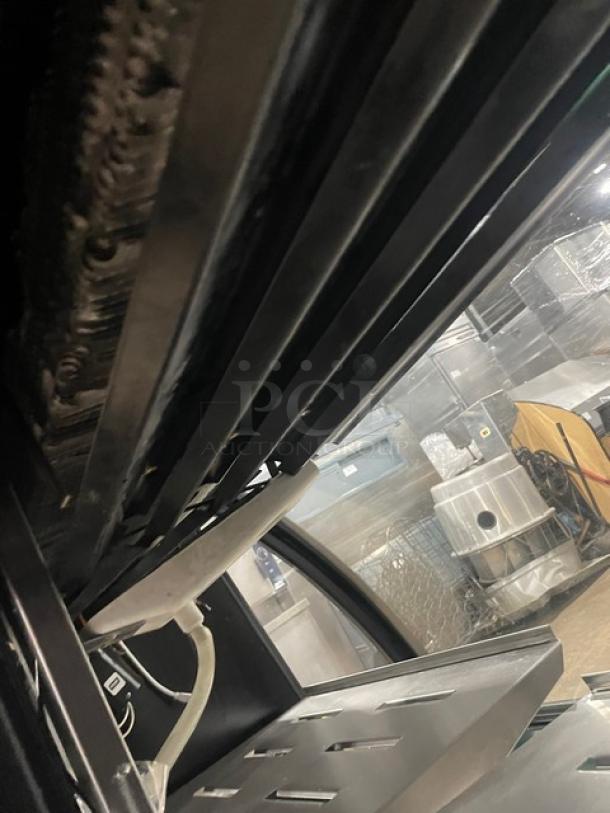 Tor-Rey Commercial Black Curved Glass 2-Tier Refrigerated Deli Merchandiser Display Showcase! With Stainless Steel Interior & Adjustable Shelves! With Rear Double Sliding Access Doors! Model: TEM150NL-UL SN: E15-003064! 120V! On Legs! - Image 6 of 10