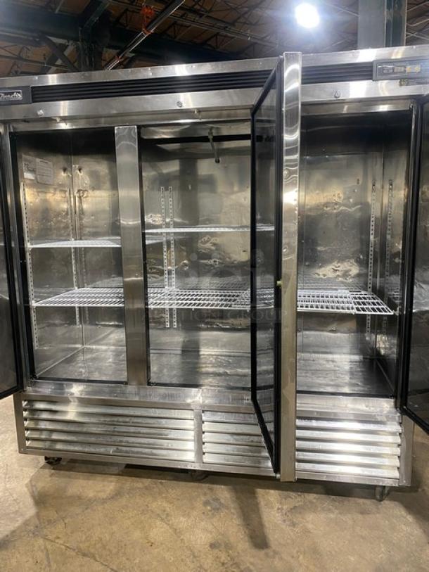 Blue Air Commercial Stainless Steel Solid 3 Door Reach In Refrigerator! With Digital Controls! With Poly Coated Wire Rack! Model: BSR72! 115V 1 Phase! On Casters! - Image 5 of 11