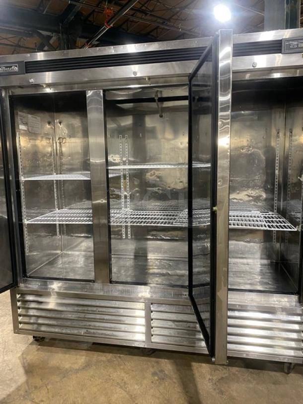 Blue Air Commercial Stainless Steel Solid 3 Door Reach In Refrigerator! With Digital Controls! With Poly Coated Wire Rack! Model: BSR72! 115V 1 Phase! On Casters! - Image 6 of 11