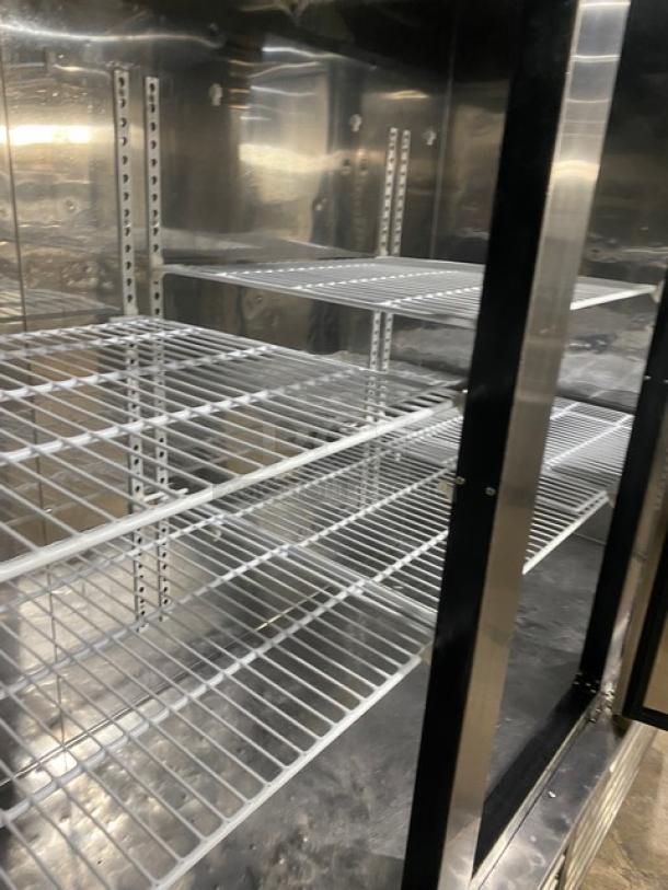 Blue Air Commercial Stainless Steel Solid 3 Door Reach In Refrigerator! With Digital Controls! With Poly Coated Wire Rack! Model: BSR72! 115V 1 Phase! On Casters! - Image 7 of 11