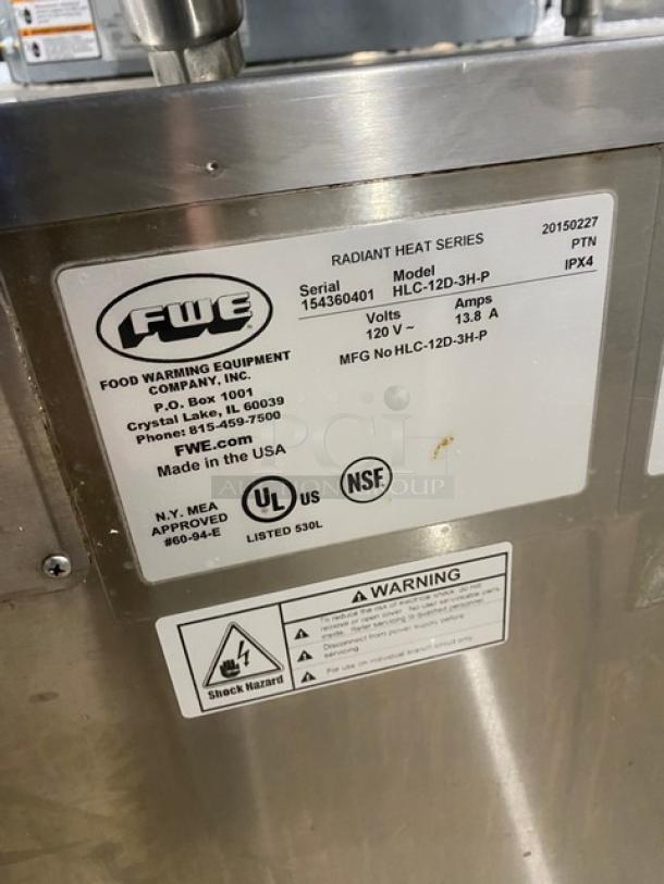 FWE Radiant Heat Series Commercial Stainless Steel Pass-Through Triple Section Undercounter Heated Holding Cabinet! With Individual Controls! Model: HLC-12D-3H-P SN: 154360401! 120V! On Casters! - Image 7 of 8