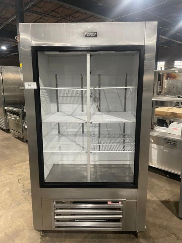 CoolTech Commercial Stainless Steel Reach In Merchandiser Refrigerator! With Poly Coated Wire Racks! Model: CUST-43SG SN: C73619! 120V 1 Phase! On Casters! - Image 1 of 8