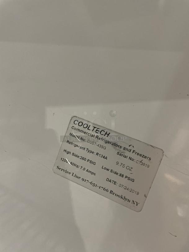 CoolTech Commercial Stainless Steel Reach In Merchandiser Refrigerator! With Poly Coated Wire Racks! Model: CUST-43SG SN: C73619! 120V 1 Phase! On Casters! - Image 7 of 8
