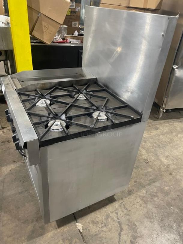 Southbend Commercial Stainless Steel Natural Gas Powered 4 Burner Range/Flat Griddle Split Top & Oven Combo! With Back Splash! With Wire Oven Rack! Model: X336D-1GL SN: 04C65469! On Casters! Working When Removed! - Image 2 of 11