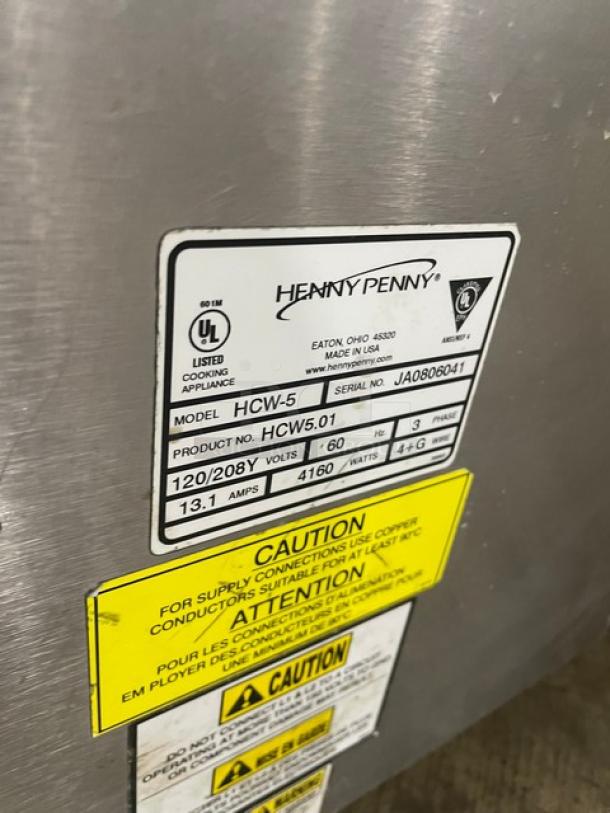 Henny Penny Commercial Stainless Steel Electric Powered Countertop Heated 2-Tier Merchandiser Display Showcase! With Radiant Heat Controls! Model: HCW-5 SN: JA0806041! 120/208V 3 Phase! - Image 7 of 8