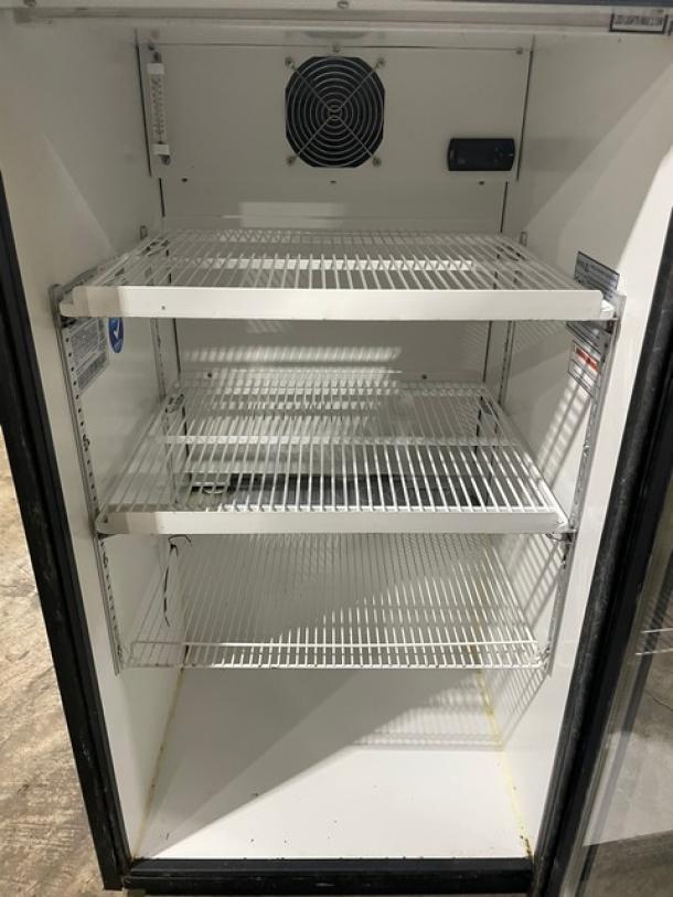 Frigoglass Commercial Black Single Glass Door Countertop Merchandiser Refrigerator! With Poly Coated Wire Racks! Model: UR30-CC SN: RO0281797048! 120V 1 Phase! - Image 5 of 7