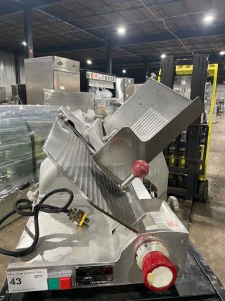 Fleetwood Commercial Heavy Duty Electric Powered Countertop Deli Meat Slicer! With 12" Blade! Model: 412E SN: 412300-35471! 115V 1 Phase! On Legs!