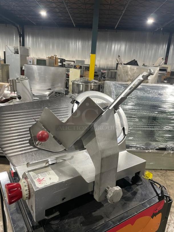 Fleetwood Commercial Heavy Duty Electric Powered Countertop Deli Meat Slicer! With 12" Blade! Model: 412E SN: 412300-35471! 115V 1 Phase! On Legs! - Image 2 of 8