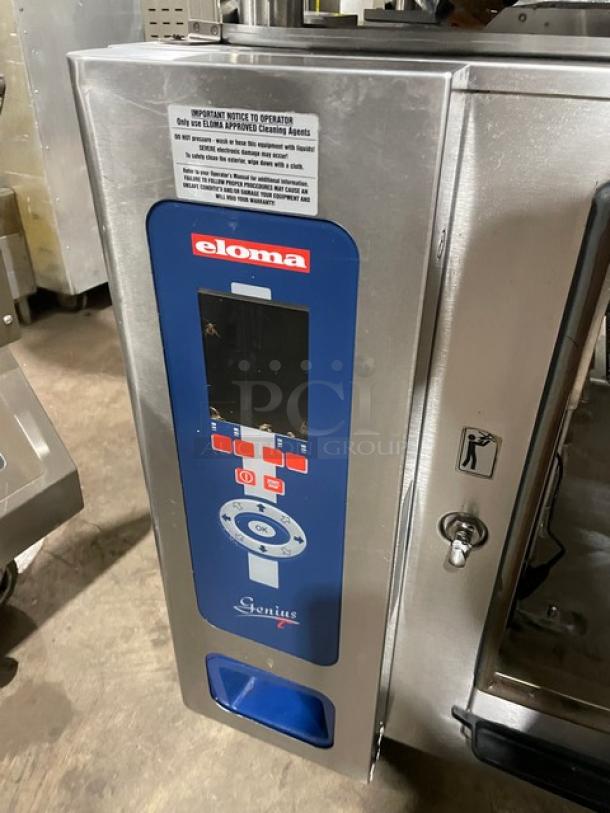 Eloma Genius Series Commercial Stainless Steel Electric Powered Double Stacked Combi Oven! With Digital Controls! With Built In Pan Holding Racks! On Legs! 2X Your Bid Make One Unit! - Image 9 of 10