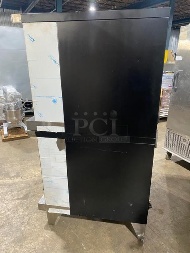 Duke Commercial Stainless Steel Electric Powered Double Stacked Convection Oven! With Thermostatic Controls! With Wire Oven Racks! Model: E101-EV SN: 20ABJG0194! 208V 3 Phase! On Legs! 2X Your Bid Makes One Unit! - Image 3 of 10