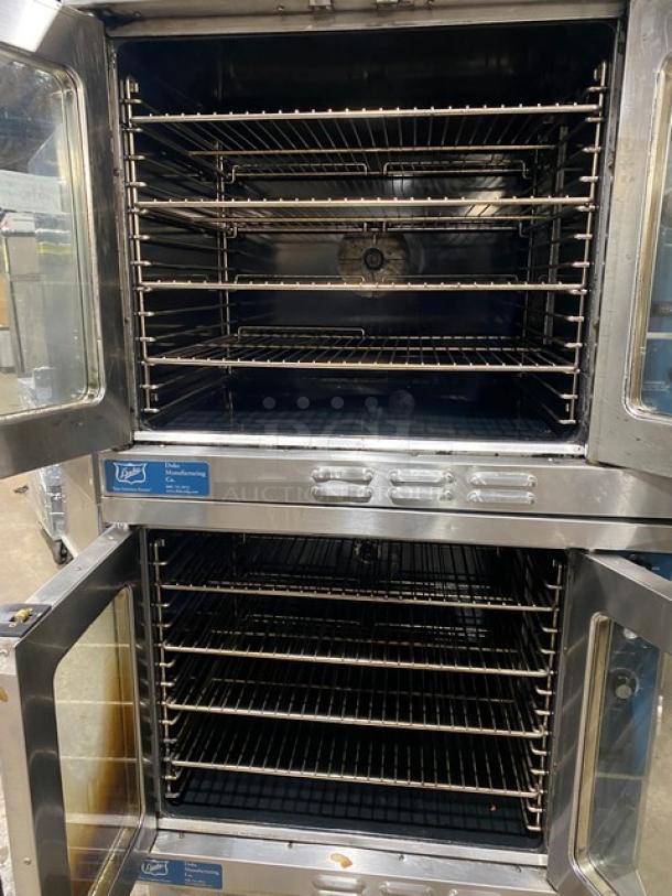 Duke Commercial Stainless Steel Electric Powered Double Stacked Convection Oven! With Thermostatic Controls! With Wire Oven Racks! Model: E101-EV SN: 20ABJG0194! 208V 3 Phase! On Legs! 2X Your Bid Makes One Unit! - Image 5 of 10
