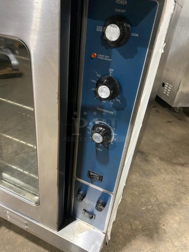 Duke Commercial Stainless Steel Electric Powered Double Stacked Convection Oven! With Thermostatic Controls! With Wire Oven Racks! Model: E101-EV SN: 20ABJG0194! 208V 3 Phase! On Legs! 2X Your Bid Makes One Unit! - Image 8 of 10